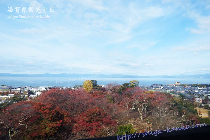 天守から見た琵琶湖の風景