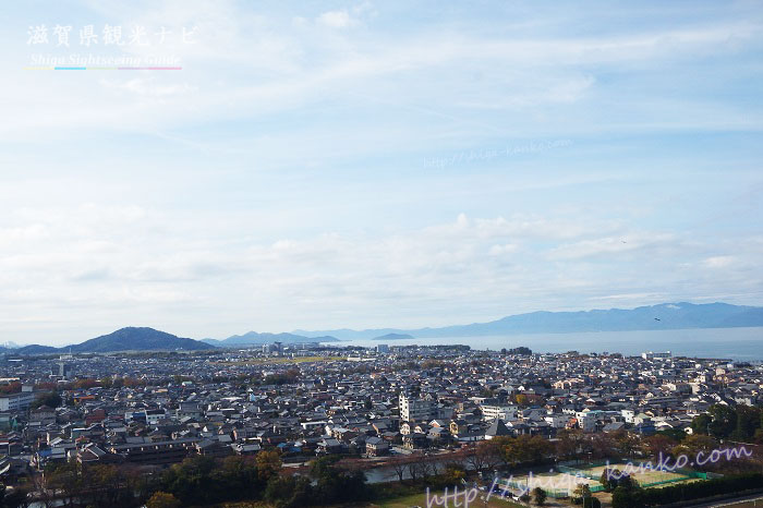 天守から見た琵琶湖の風景