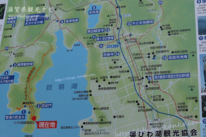 奥琵琶湖の地図